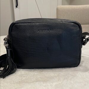 Black Leather Crossbody Bag with Tassel by Atelier Noir